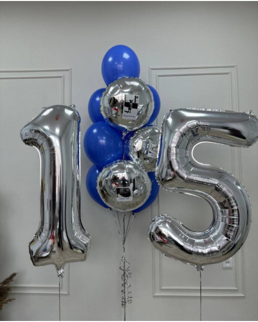 Сине-серебристый набор на 15 лет